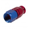 Alu coupling  0&deg;, for PTFE hose, swivel nut JIC 74&deg; cone, blue/red